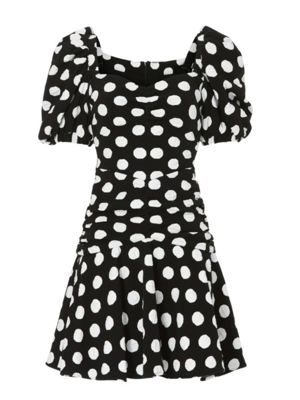 Autumn Adiegbo Bianca Black and White Polka Dot Puff Sleeve Dress size 2